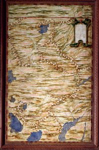 Perun kartta Kartan teki Egnazio Danti (1536-1586) matemaatikko, kosmografi ja italialainen arkkitehti. Noin 1567. Firenze, Palazzo Vecchio, Sala del Mappamondo tekijältä Egnazio Danti