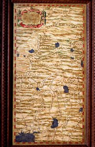 Indostan (Hindustan) Ganges Carten huipulla, jonka on tuottanut Egnazio Danti (1536-1586), matemaatikko, kosmografi ja italialainen arkkitehti. Noin 1567. Firenze, Palazzo Vecchio, Sala del Mappamondo