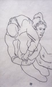 Olla syleilty; Umarmende, 1918 tekijältä Egon Schiele