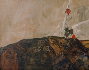 Die Eremiten (öljy kankaalle) tekijältä Egon Schiele
