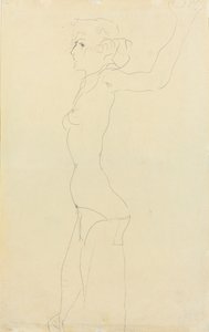Nainen Nude; Madchenakt, 1911 tekijältä Egon Schiele