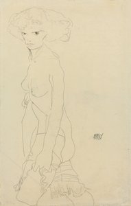 Nainen Nude; Madchenakt, 1911 tekijältä Egon Schiele