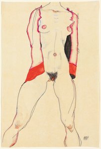 naisten vartalo; Naisen torso, 1913 tekijältä Egon Schiele