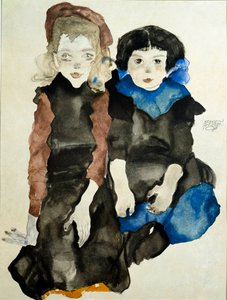 Lapset. Egon Schielen piirustus (1890-1918) tekijältä Egon Schiele