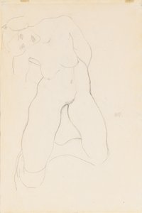 Polvistuva nainen, 1912 tekijältä Egon Schiele