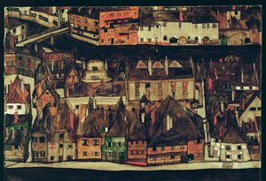 Krumau, Tšekki (maalaus kankaalle) tekijältä Egon Schiele