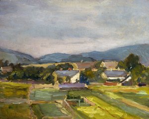 Maisema Pohjois-Itävallassa, 1907 tekijältä Egon Schiele
