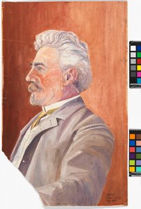 Leopold Czihaczekin profiilikuva punaisella taustalla tekijältä Egon Schiele
