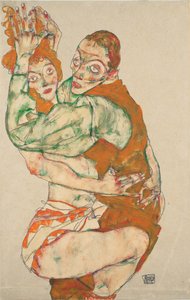 Rakastelu, 1915 tekijältä Egon Schiele