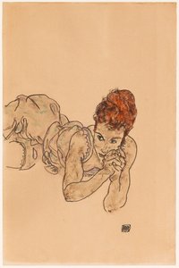 Makaava nainen, 1917. tekijältä Egon Schiele