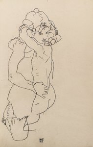 Äiti ja lapsi tekijältä Egon Schiele