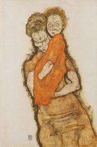 Äiti ja lapsi tekijältä Egon Schiele