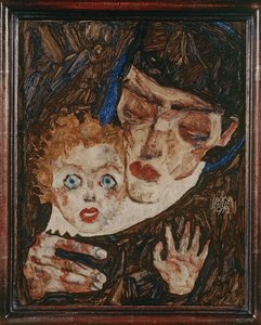 Mutter und Kind II, Äiti ja lapsi. II ... tekijältä Egon Schiele