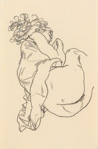 Alaston makuulla; Liegende, 1917 tekijältä Egon Schiele