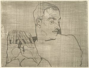 Arthur Roesslerin muotokuva, 1914 (kuivakärki) tekijältä Egon Schiele