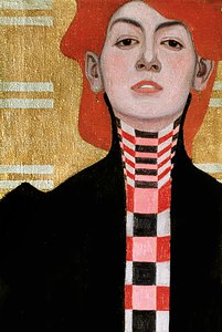 Naisen muotokuva, 1909 (öljy) (282394:n yksityiskohta) tekijältä Egon Schiele