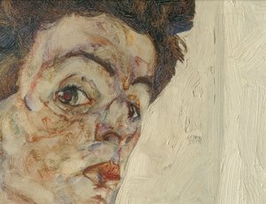 Omakuva lyhtyhedelmien kanssa ... (öljy ja akvarelli kankaalle) tekijältä Egon Schiele