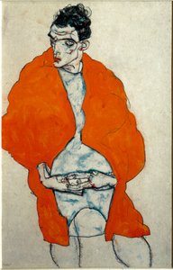 Omakuva. Piirustus Egon Schiele tekijältä Egon Schiele