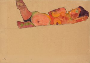 Nukkuva tyttö, 1910 tekijältä Egon Schiele