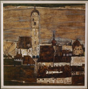 Stadt Stein II (maalaus kankaalle) tekijältä Egon Schiele