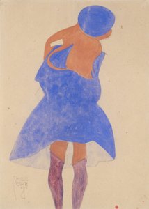 Pysyvä tyttö, takakuva, 1908. tekijältä Egon Schiele