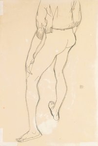 Seisova miesalasti, 1913 tekijältä Egon Schiele