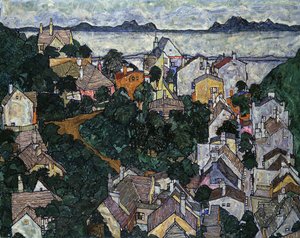 Kesä maisema; Sommerlandschaft, 1917 tekijältä Egon Schiele