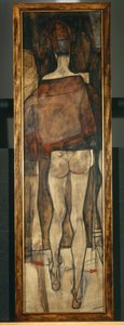 Nainen alasti huivin kanssa, fragmentti, Nainen alasti huivin kanssa, fragmentti1913 ... (öljy kankaalle) tekijältä Egon Schiele