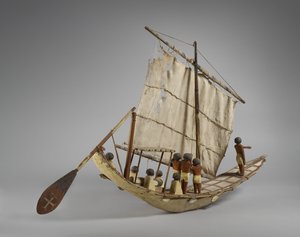 Hautausvenemalli, Beni Hasanista, luultavasti Keski-Britanniasta, n. 2060-1786 (sekoitettu media) (katso myös 107032)
