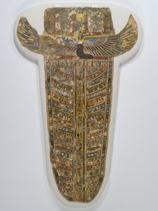 Maalattu muumioesiliina (esiliina), 305-30 eKr. (pellava, gesso, maali ja kultaus). tekijältä Egyptian