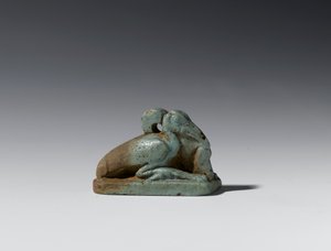 Pieni ibiksen hahmo, myöhäisestä Ptolemaioksen kaudesta, 664-30 eKr. (fajanssi) tekijältä Egyptian