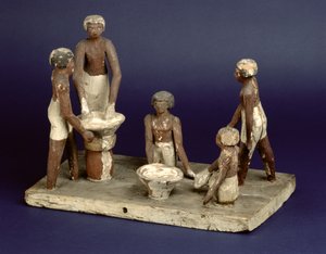 Malli viidestä panimosta, Beni Hasanista, Keski-Britanniasta, n. 2035-1668 eKr. (maalattu puu)
