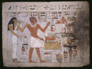 Seinäfragmentti Amenemhetin ja hänen vaimonsa Hemetin haudasta, Keski-Britannia tekijältä Egyptian 12th Dynasty