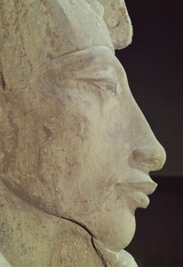 Amenophis IV:n (Akhenaten) (n. 1364-1347 eKr.) rintakuva Amunin temppelistä, Karnakista, n. 1353-1337 eKr. (hiekkakivi) (yksityiskohta)