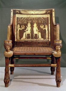 Amenofis III:n tyttären, prinsessa Satamunin, tuoli, Uusi valtakunta, n. 1391-1353 eaa. (puu ja kullattu pronssi). tekijältä Egyptian 18th Dynasty