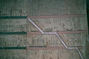 Egypti, Luxor, Kuninkaiden laakso, Thutmose III:n hauta, hautakammion freskot. tekijältä Egyptian 18th Dynasty