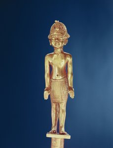 Kuninkaan hahmo Tutankhamonin haudasta (n. 1370-1352 eKr.) Uusi kuningaskunta (kulta)