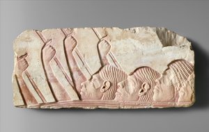 Ulkomaalaiset kulkueessa, noin 1345 eaa. (maalattu kalkkikivi) tekijältä Egyptian 18th Dynasty