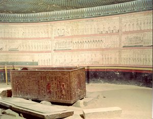 Tuthmosis III:n (n. 1490-39 eaa.) haudan sisustus Uusi kuningaskunta