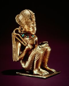 Riipus, joka edustaa Amenophis III:ta, Tutankhamonin haudasta, Uusi kuningaskunta (kulta) (katso myös 148198)