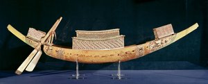 Pienempi malli veneestä Tutankhamonin haudalta, Uudesta kuningaskunnasta, n. 1347-37 eKr. (puu)