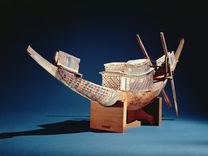 Pienempi malli veneestä Tutankhamonin haudalta, Uudesta kuningaskunnasta, n. 1347-37 eKr. (puu)