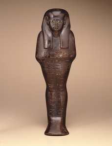 Mayan Shawabti, Uusi kuningaskunta, n. 1390-1353 eKr. (puu, maali ja lasi)