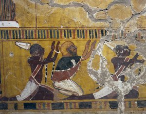 Alistetut kansat, nubialaiset, libyalaiset ja aasialaiset, maalaus Amenhotep III:n haudasta Thebassa, Egyptin sivilisaatio, Uusi valtakunta, XVIII dynastia tekijältä Egyptian 18th Dynasty