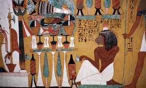 Seinämaalaus, Sennedjemin hauta, Kuninkaiden laakso, Luxor, Thebe (Unescon maailmanperintökohde). tekijältä Egyptian 18th Dynasty