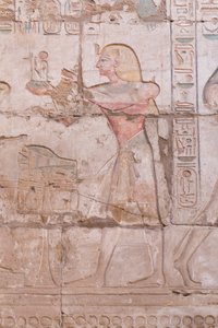 Seinäreliefit, suuri hypostyle-sali, Karnakin temppelikompleksi, Luxor, Egypti tekijältä Egyptian 18th Dynasty