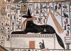 Anubis Tomb Nefertari (seinämaalaus) tekijältä Egyptian 19th Dynasty