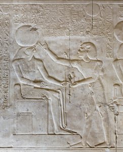 Basrelief, Seti I:n temppeli, Abydos, Egypti tekijältä Egyptian 19th Dynasty