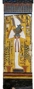 Egypti, Thebes, Luxor, Kuningattaren laakso, Nefertarin hauta, Osiriksen seinämaalaus hautakammiossa 19. dynastiasta tekijältä Egyptian 19th Dynasty