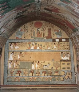 Sadonkorjuukohtaus itäseinällä, Sennedjemin haudasta, The Workers Village, New Kingdom (seinämaalaus)